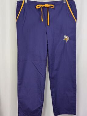 NFL Minnesota Vikings Unisex Scrub Bottoms Purple Size Small